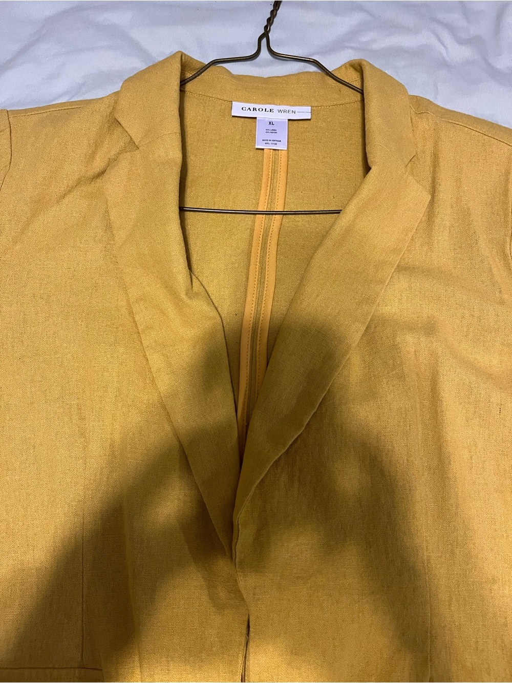 Women's Mustard Blazer - Tailored Open Front